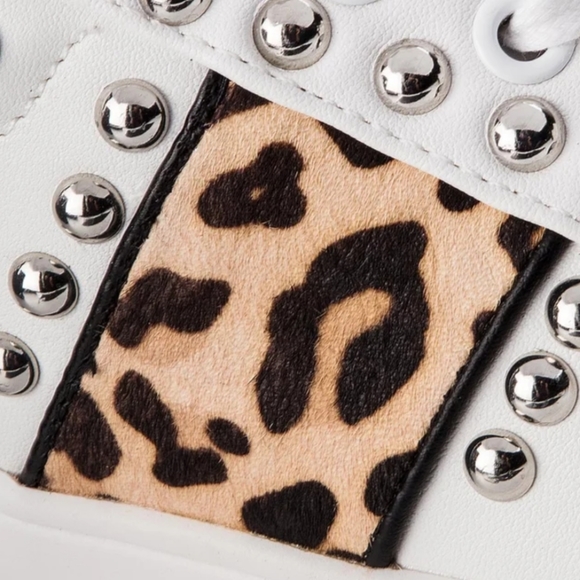Steve Madden leopard/studded detailed sneakers - Picture 3 of 14